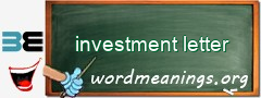 WordMeaning blackboard for investment letter